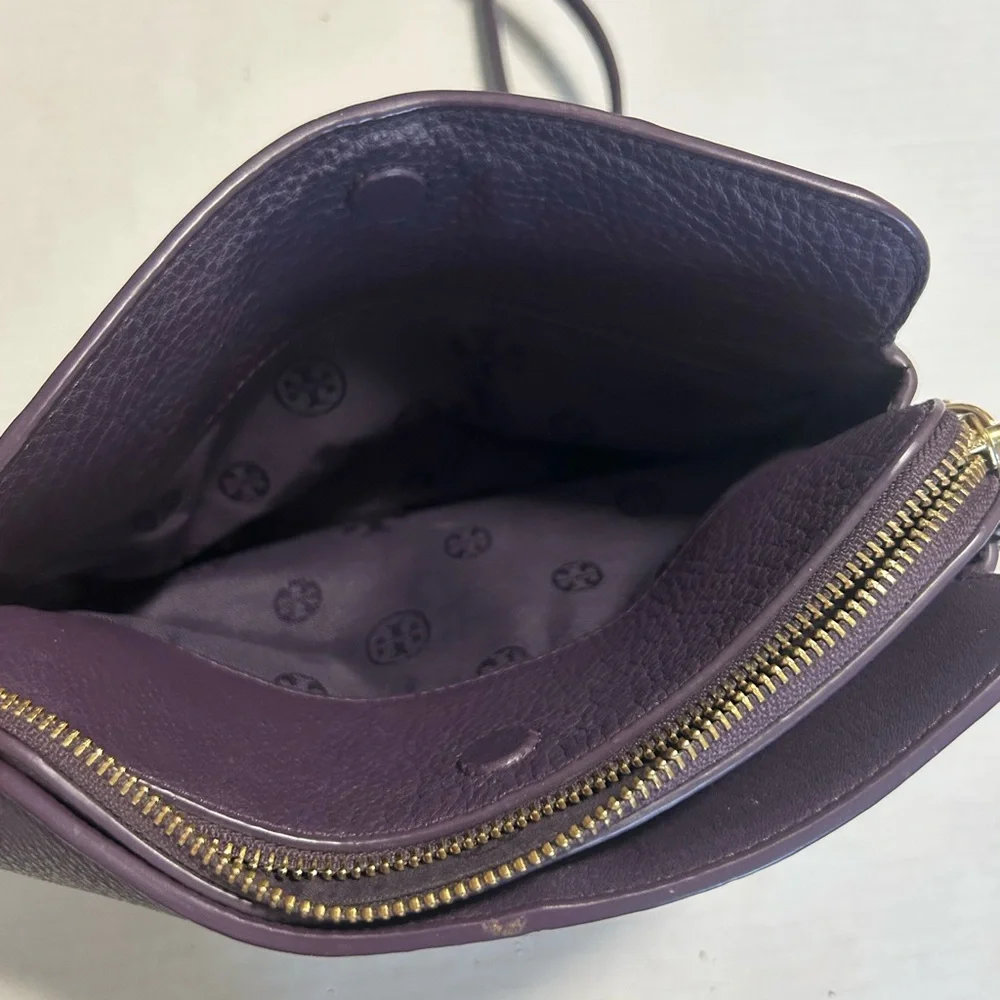 Tory Burch Purple Pebbled Leather crossbody